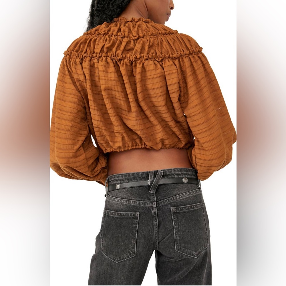 🌺Free People Hailey Crop Long Sleeve Blouse 🌸🌺 - Picture 6 of 10